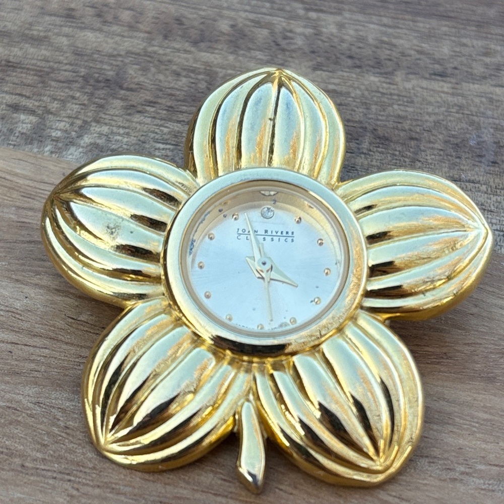 Joan Rivers gold tone watch brooch/pendant